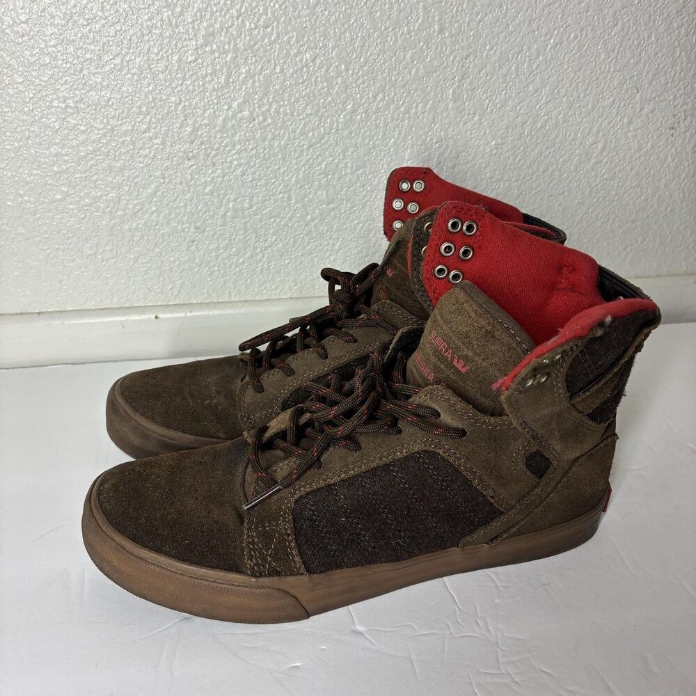 SUPRA Skytop Muska 001 Shoes Mens Size 7 Brown Suede High Top Skate Sneakers - Picture 10 of 16